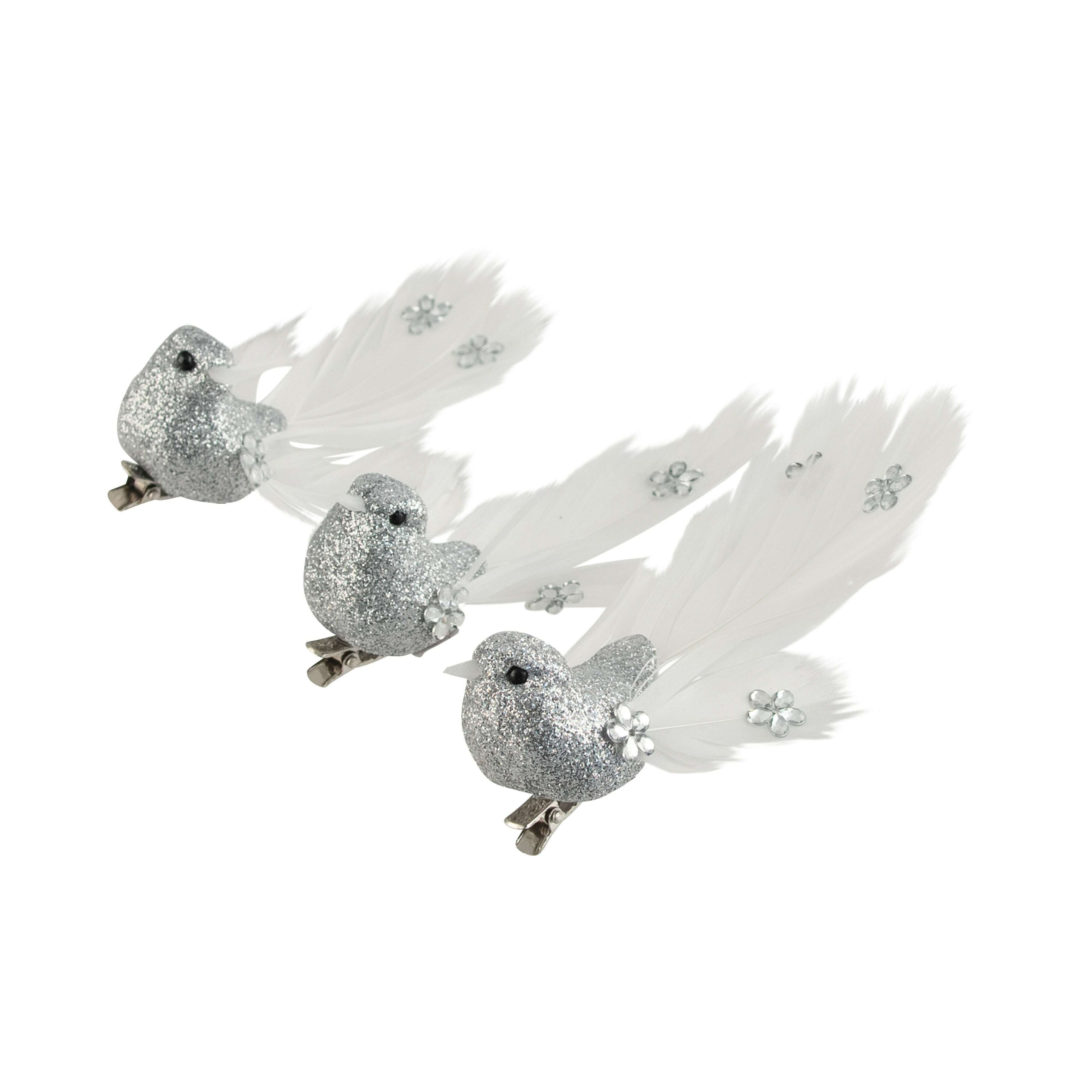 Impodimo Living & Giving:Clip on Bird - Feather Silver Jewel:Swing Gifts