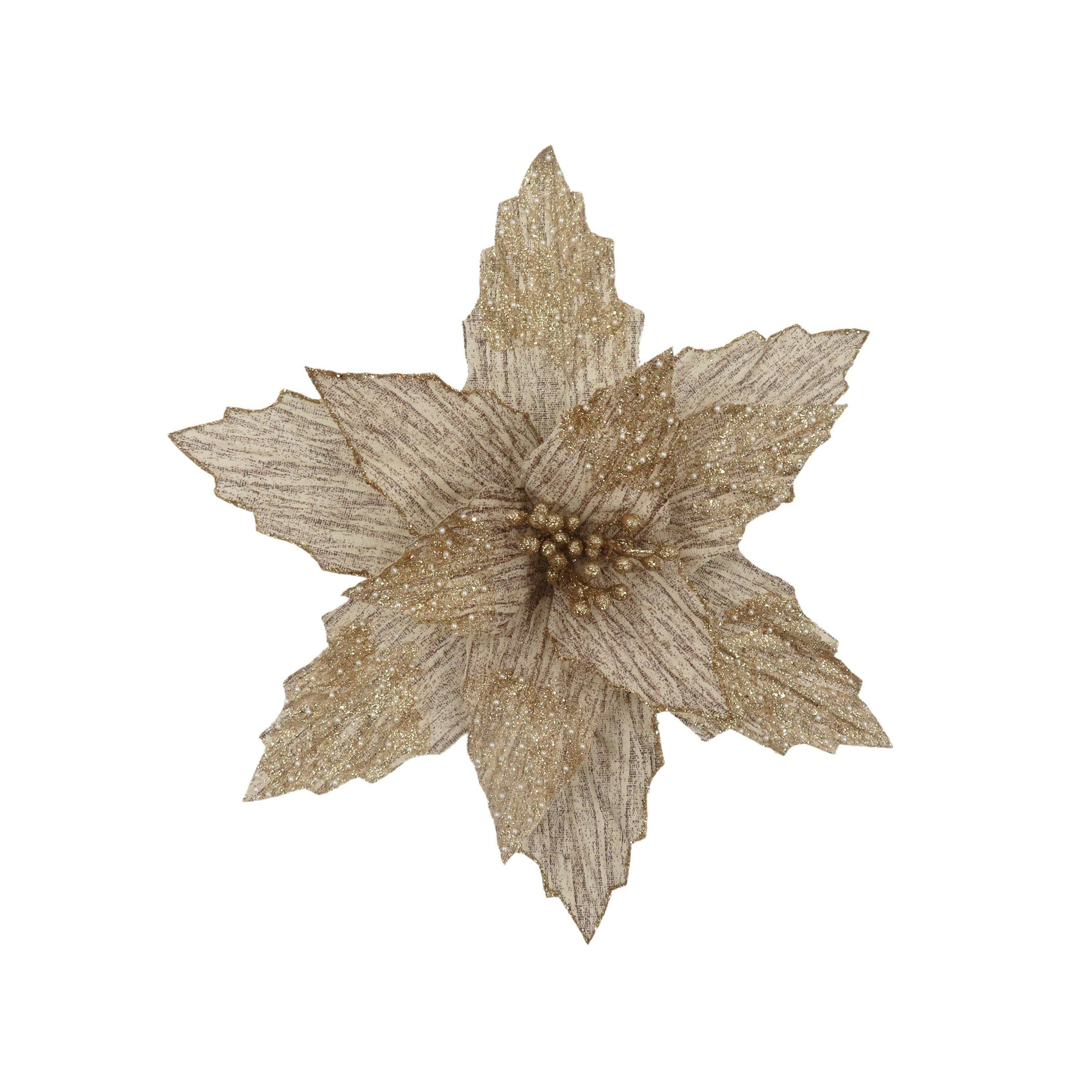 Impodimo Living & Giving:Clip On  Poinsettia - Natural Sharp Edge:Swing Gifts