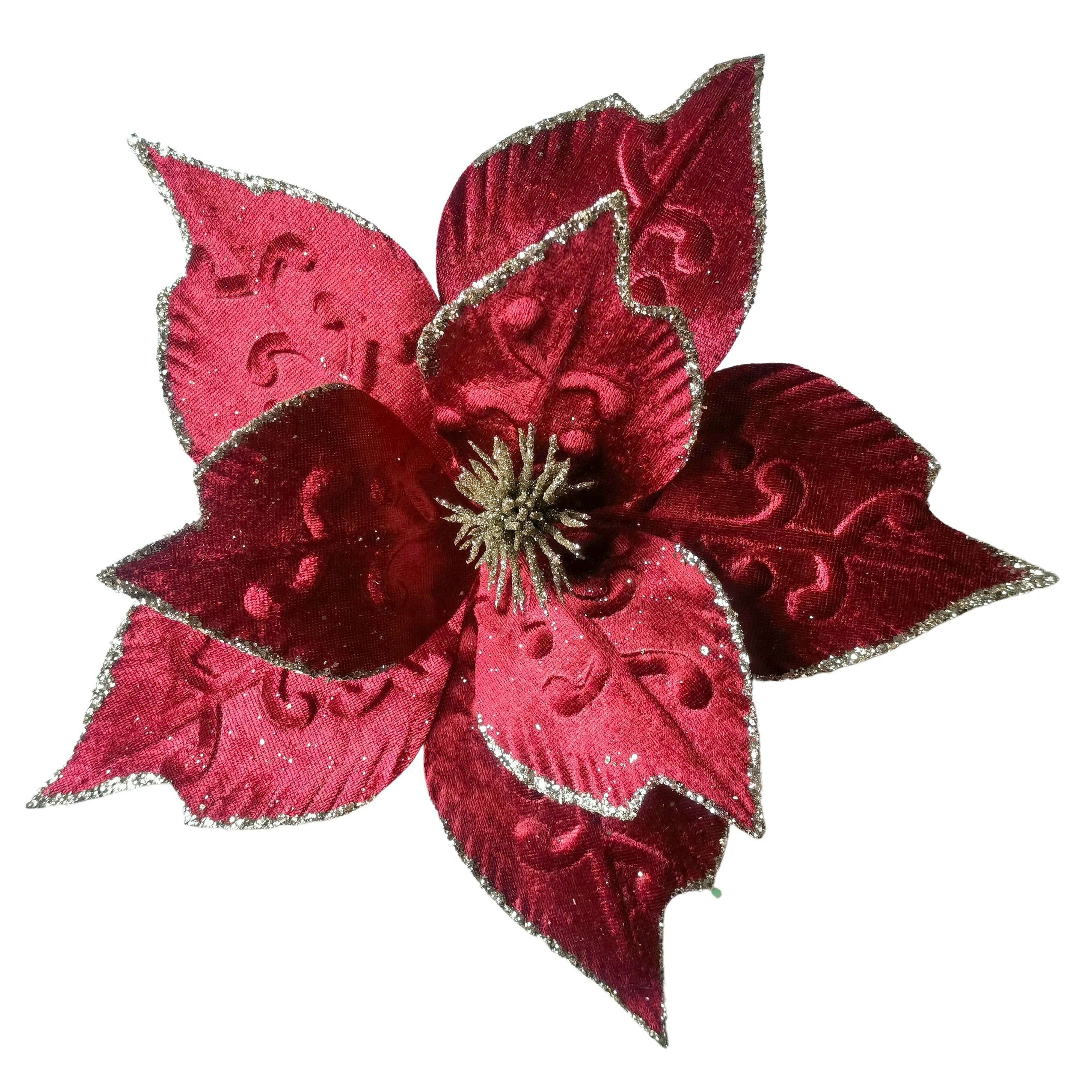 Impodimo Living & Giving:Clip On Poinsettia - Red Gold Centre:Swing Gifts