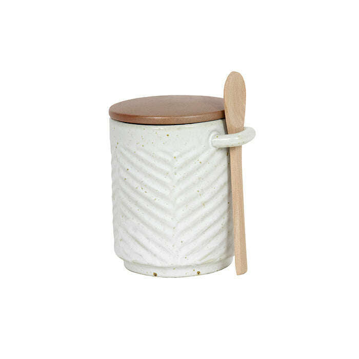 Impodimo Living & Giving:Cora Stone Taupe Sugar Cannister:Swing Gifts