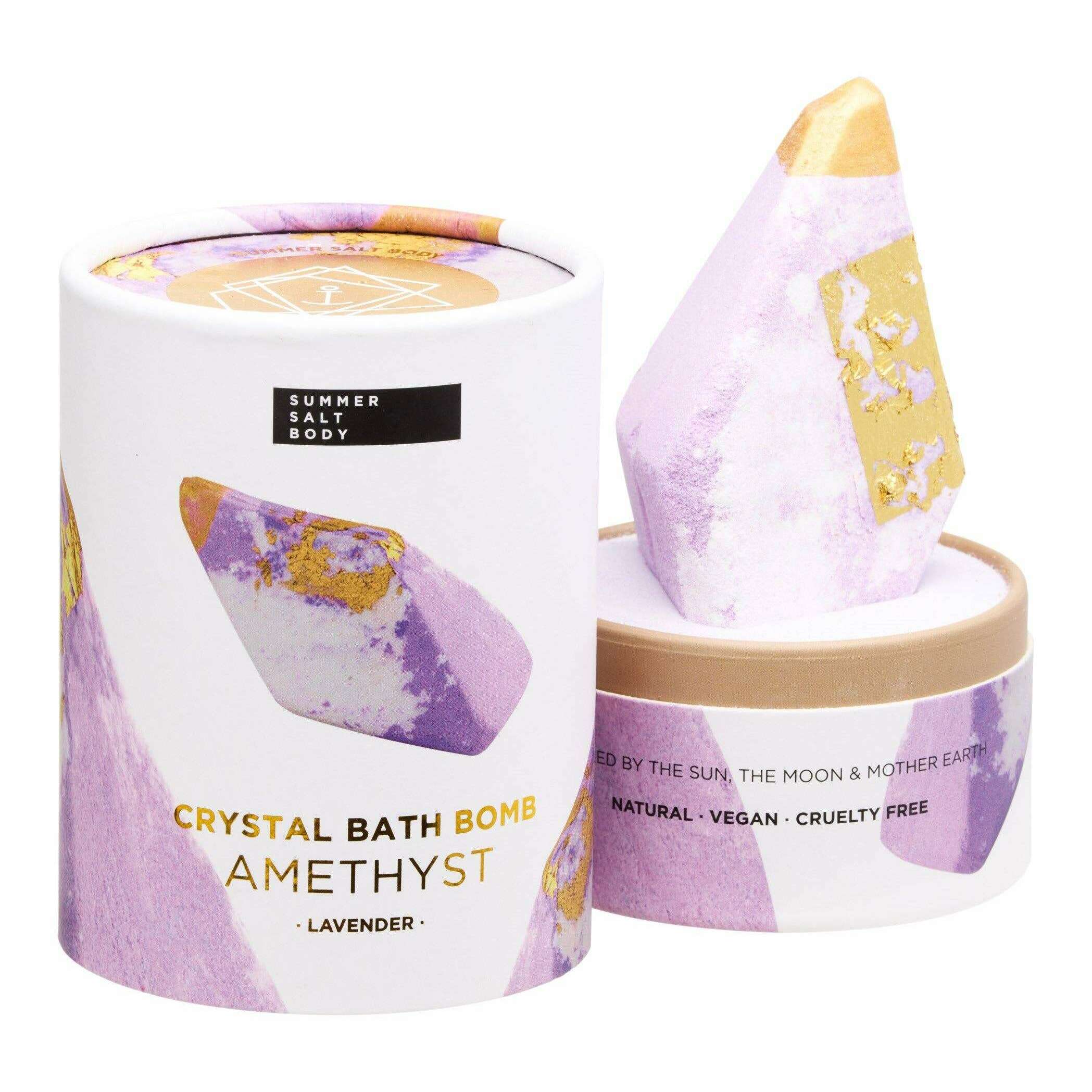 Impodimo Living & Giving:Crystal Bath Bomb - Amethyst - Lavender:Summer Salt Body
