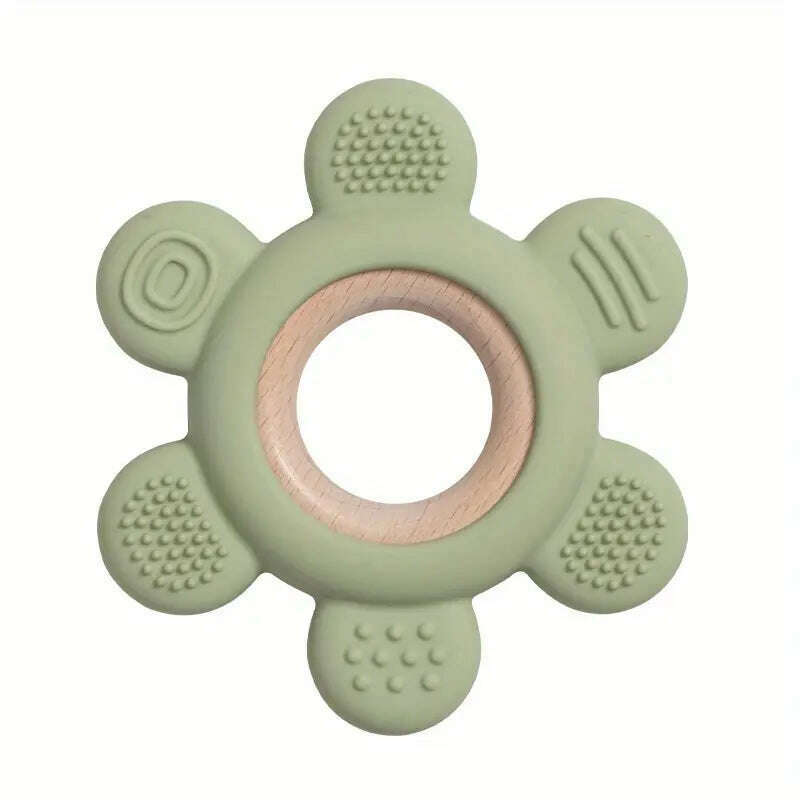 Impodimo Living & Giving:Flower Teether Ring:Swing Gifts:Green