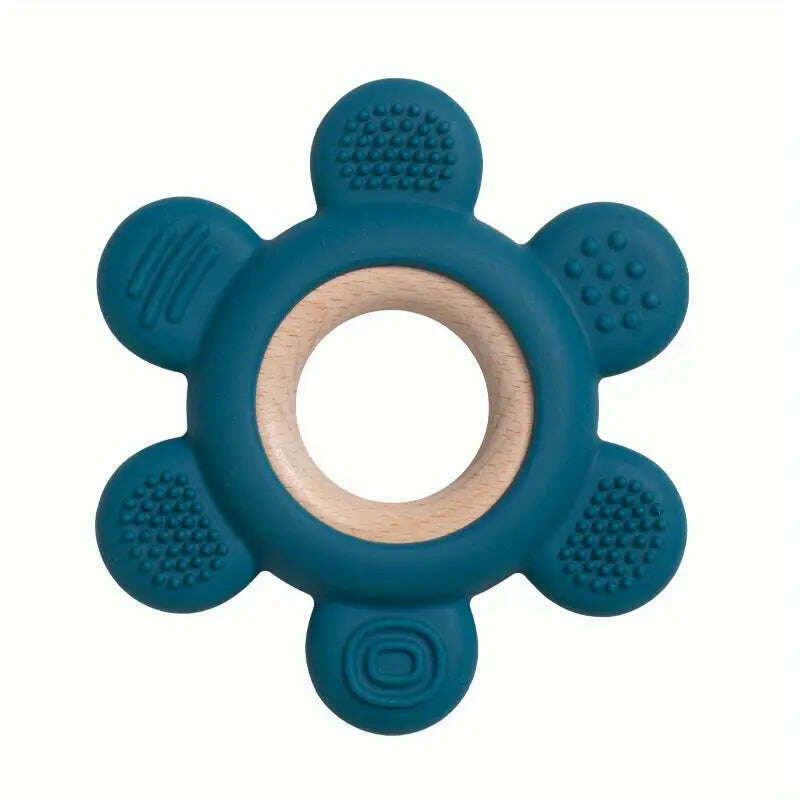 Impodimo Living & Giving:Flower Teether Ring:Swing Gifts:Teal