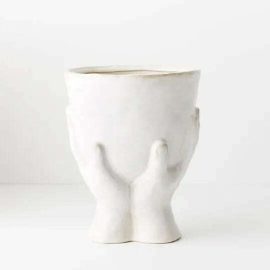 Impodimo Living & Giving:Halda Pot/Vase - White:Floral