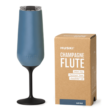 Impodimo Living & Giving:Huski Champagne Flute - Slate Blue (Limited Release):Huski