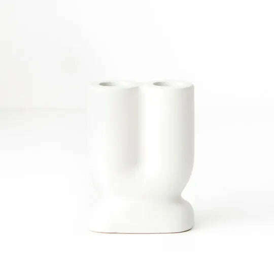 Impodimo Living & Giving:Isobel Candle Holder - 2 candles:Floral:White