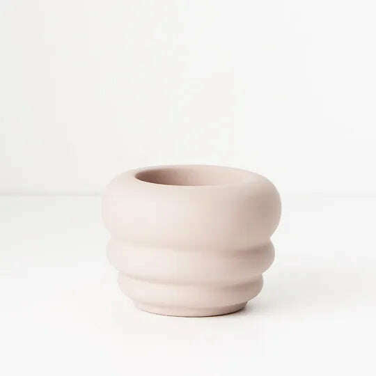 Impodimo Living & Giving:Isobel Candle Holder - Round:Floral:Light Pink