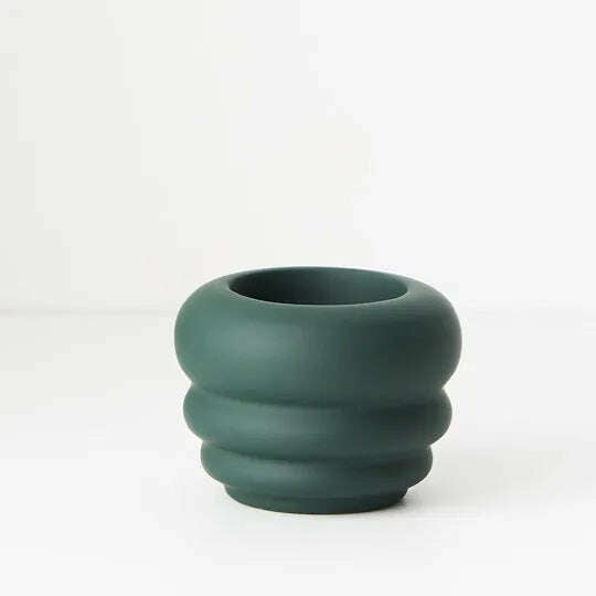 Impodimo Living & Giving:Isobel Candle Holder - Round:Floral:Emerald