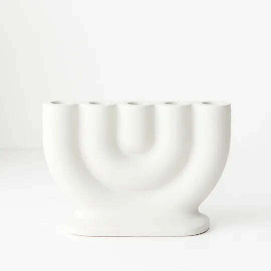 Impodimo Living & Giving:Isobel Candle Holder:Floral:White