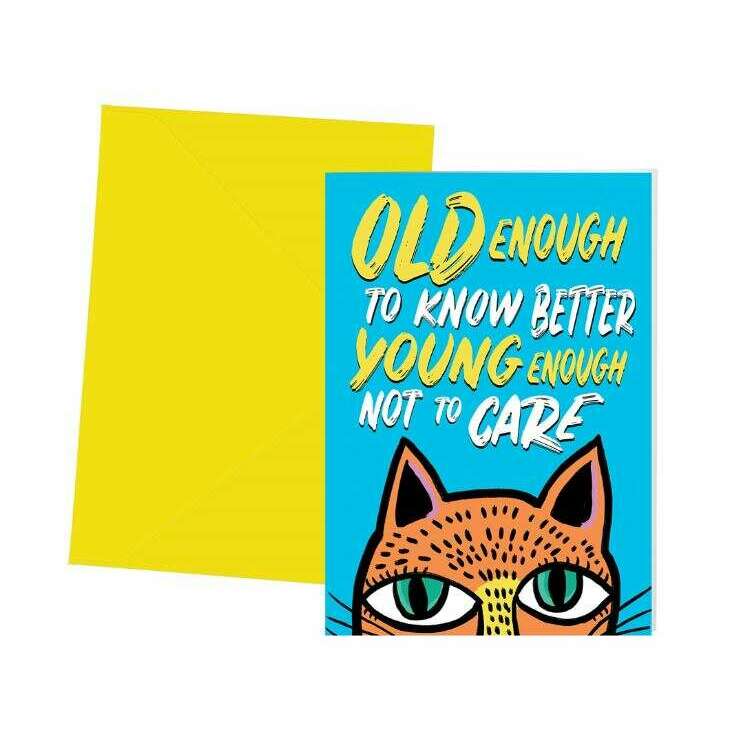 Impodimo Living & Giving:Old Enough Cat Card:La La Land