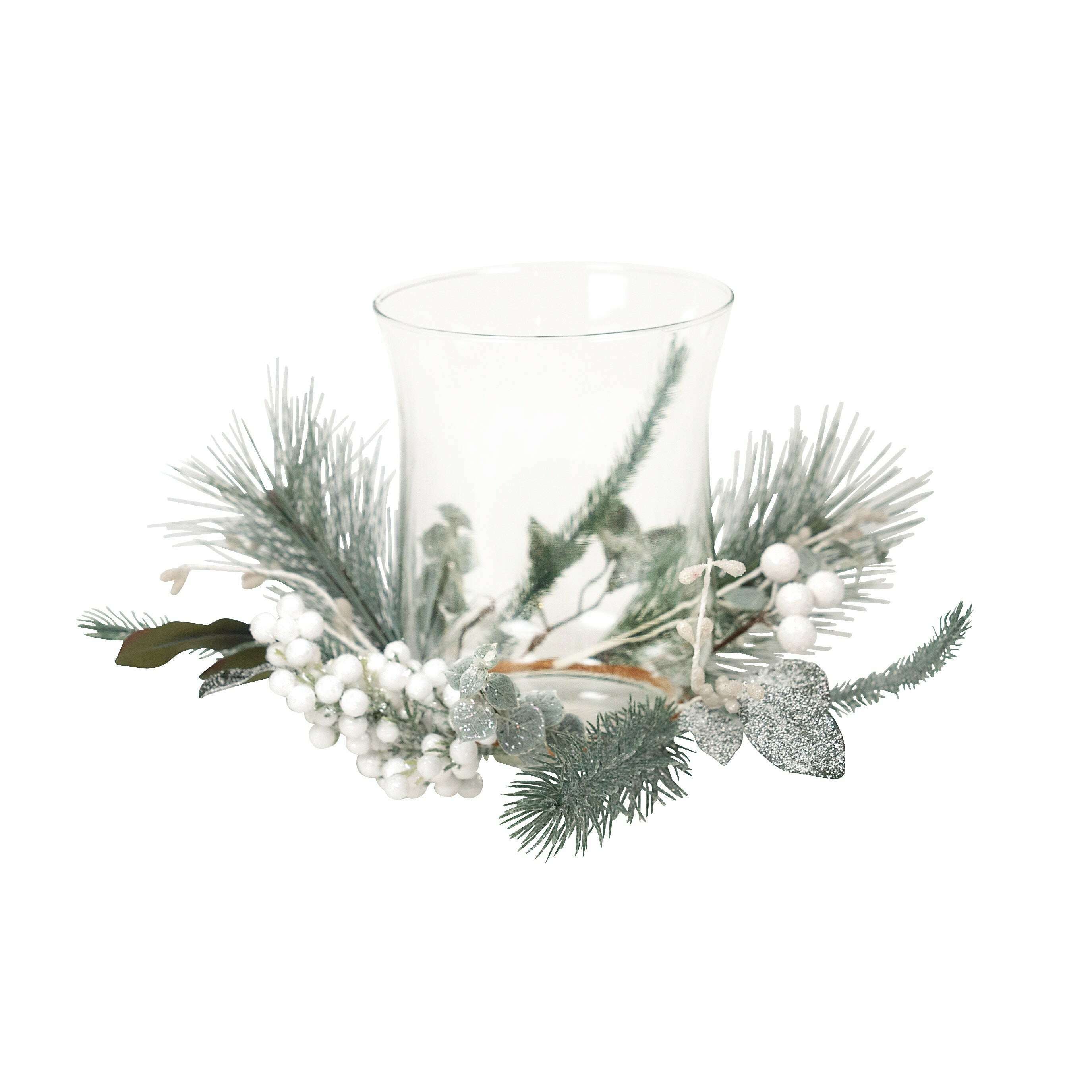 Impodimo Living & Giving:Sage White Berry Wreath Hurricane:Swing Gifts:Large