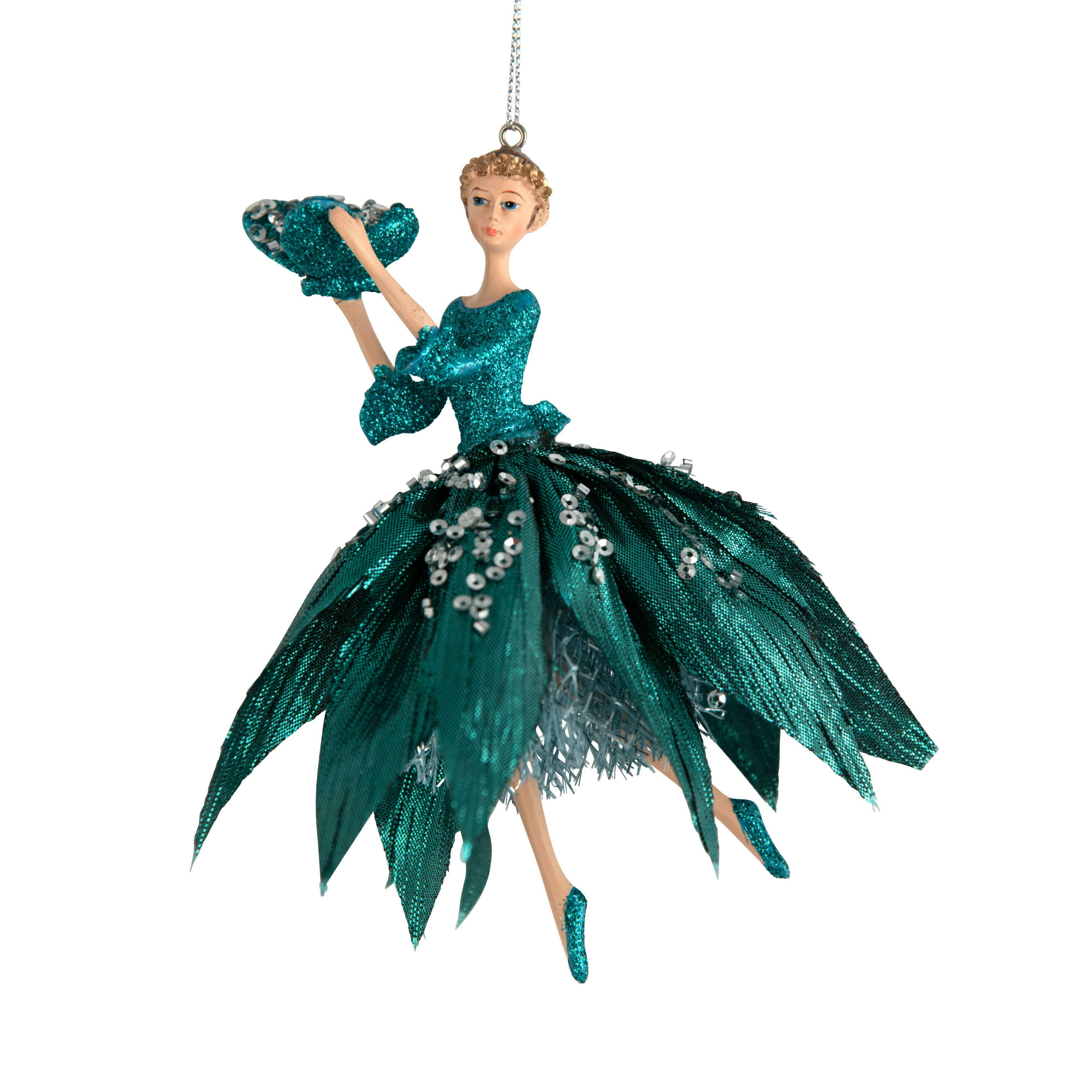 Impodimo Living & Giving:Teal Fairy with Butterfly Hanging Dec:Swing Gifts