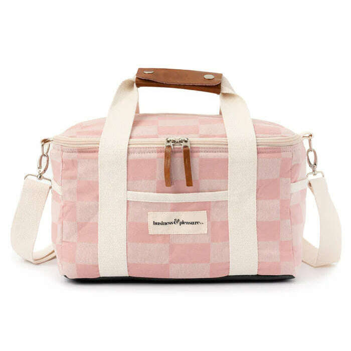 Impodimo Living & Giving:The Premium Cooler Bag - Dusty Pink Checker:Business & Pleasure Co