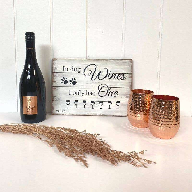 Impodimo Living & Giving:Wine Humour Wall Sign - Dog Wines:CLINQ