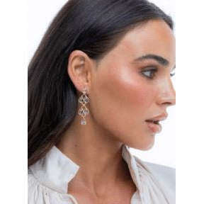 Leaf Drop Earrings - Clear Quartz