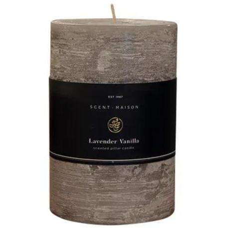 Maison Pillar Candle Wide 6" - Lavender/Vanilla