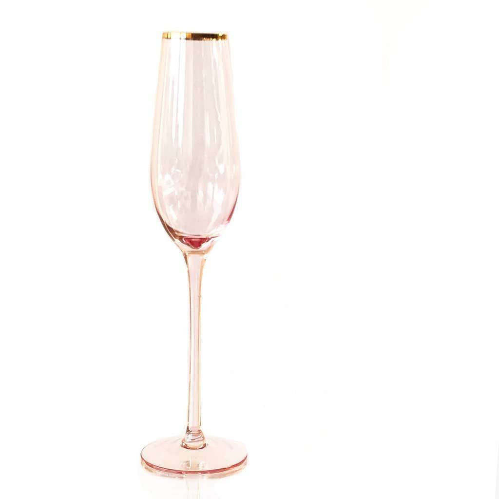 Pink Crystal - Champagne Flutes