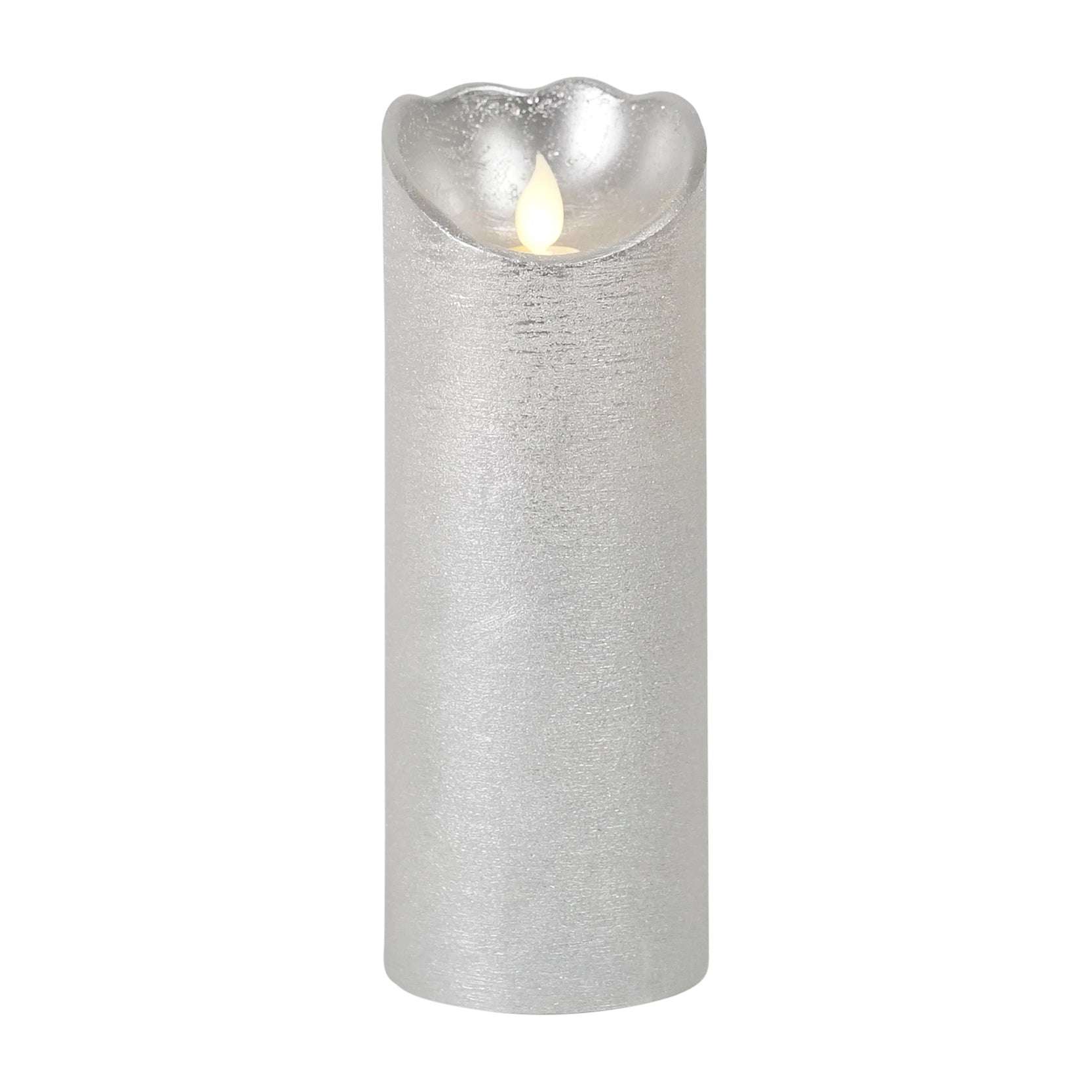 Beacon Silver LED Wax Pillar