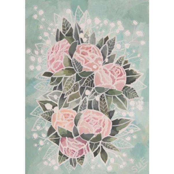 Spring Time And Peony Roses Paper Print
