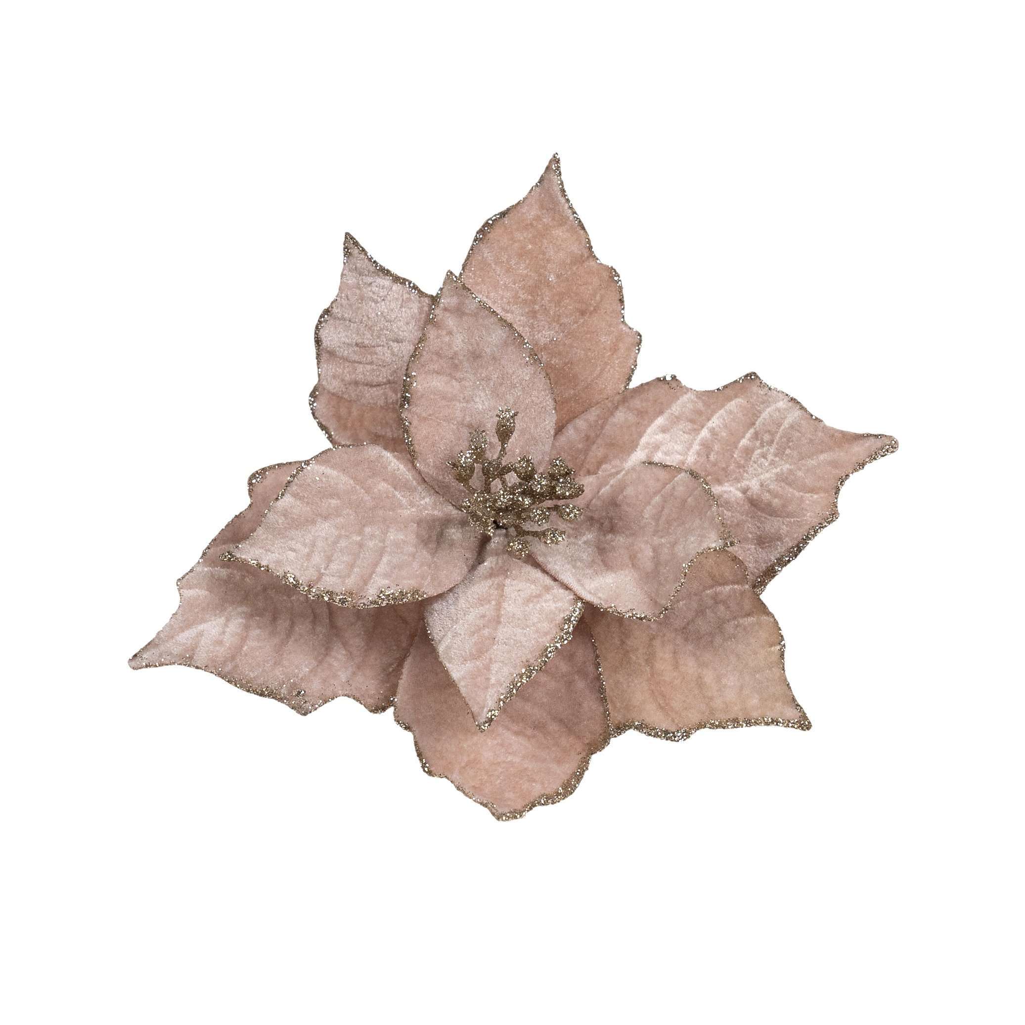Clip On  Poinsettia - Light Pink Fabric