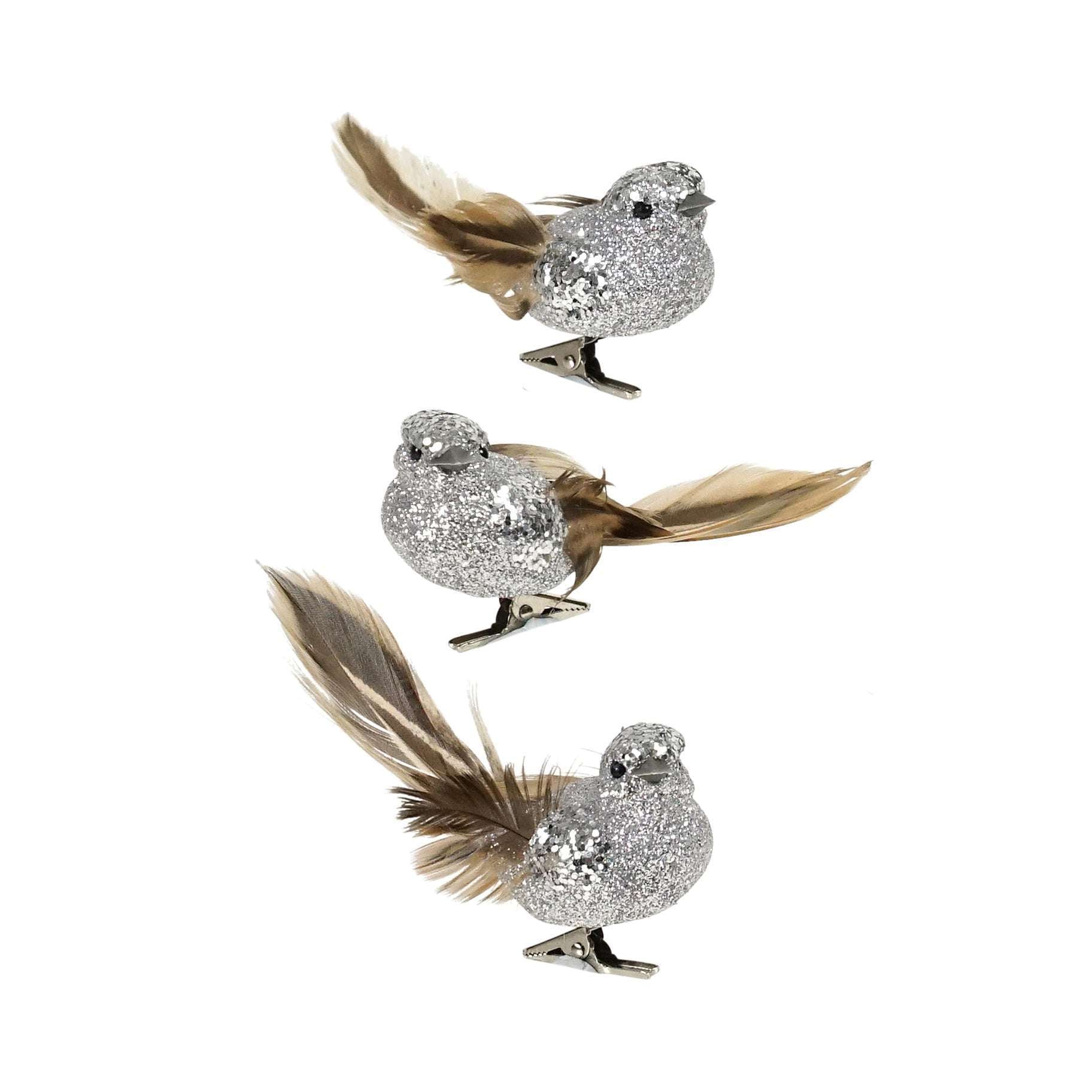 Feather Bird - Silver Natural