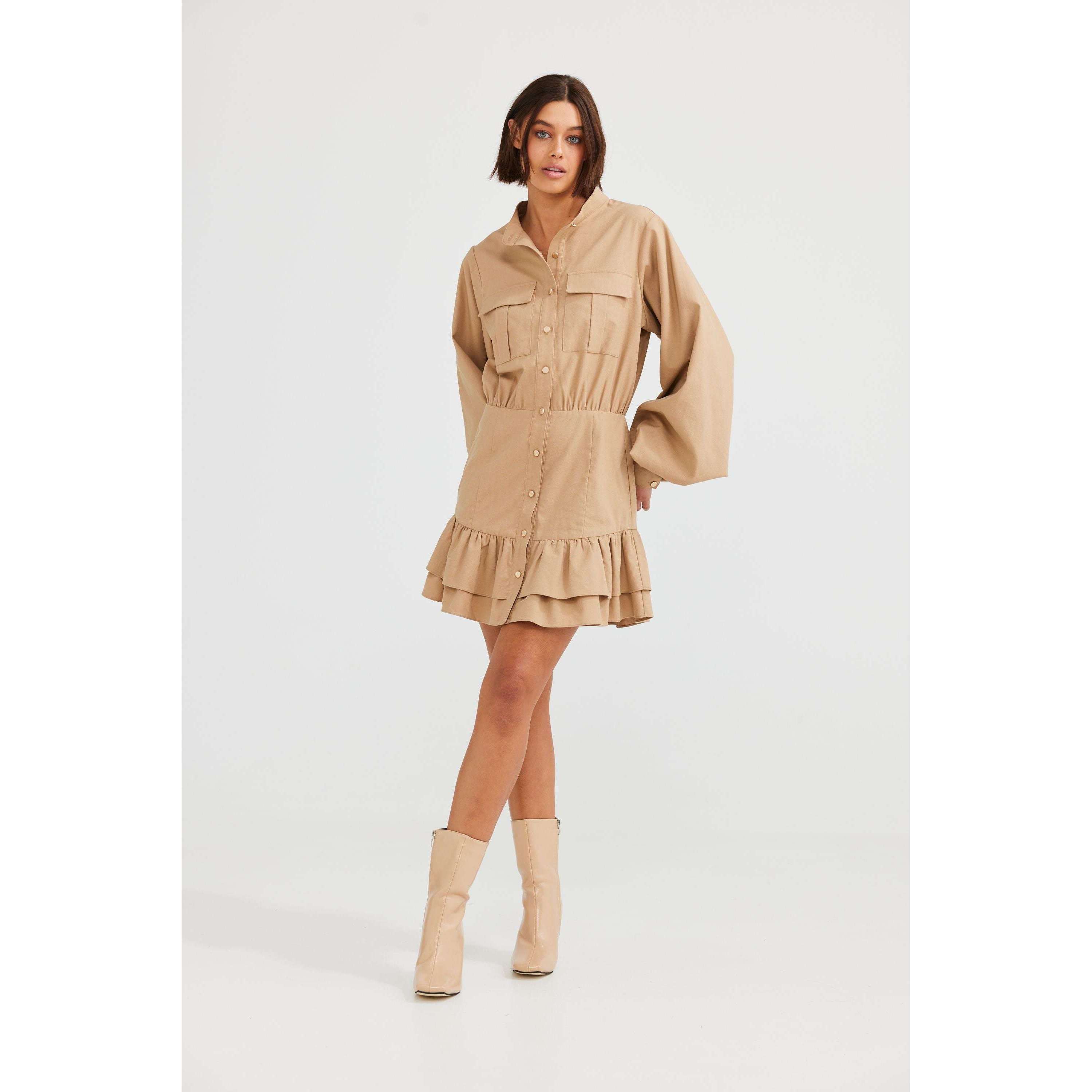 Impodimo Living & Giving:Billie Dress - Biscuit:Holiday Trading & Co