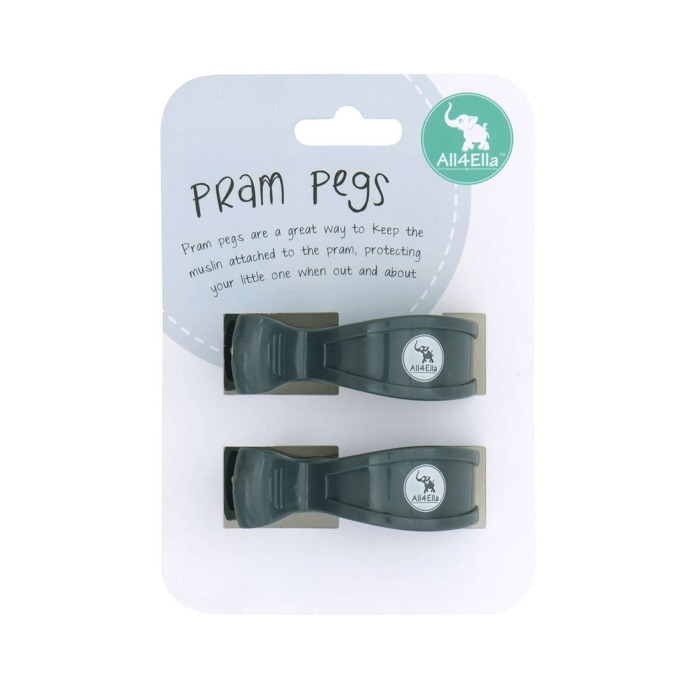 Pram Pegs (2 Pack) - Charcoal